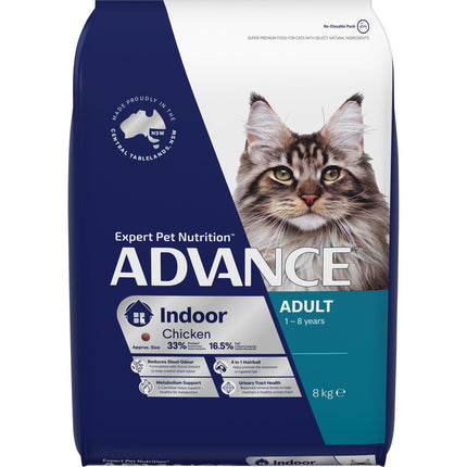 Advance Dry Cat Adult Indoor Chicken 8kg