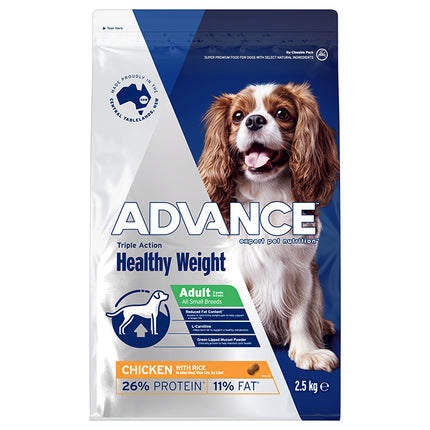 ADVANCE Healthy Weight Adult Small Breed Chicken with Rice Dog Dry Food 2.5kg
