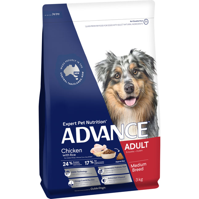 ADVANCE - Adult Medium Breed Chicken with Rice Dog Dry Food (3kg)
