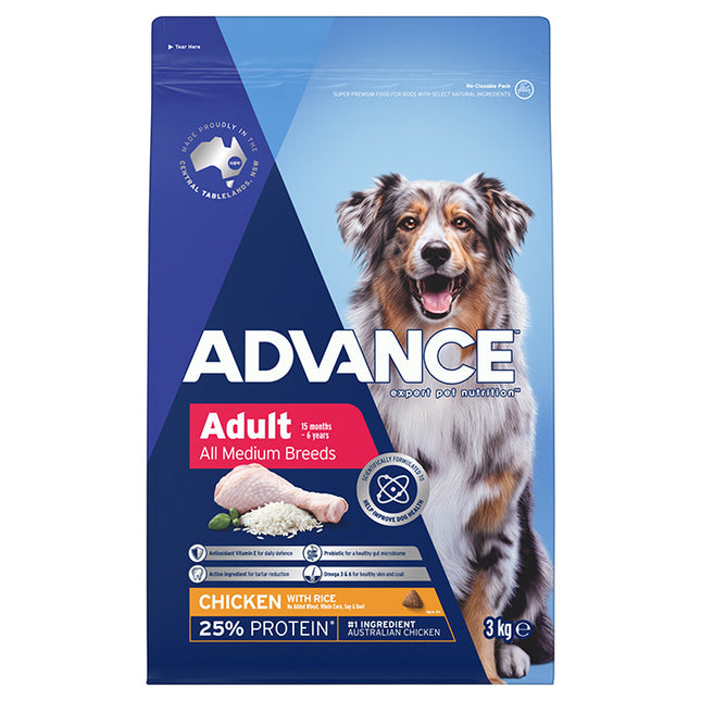 ADVANCE Adult Medium Breed Chicken with Rice Dog Dry Food 3kg