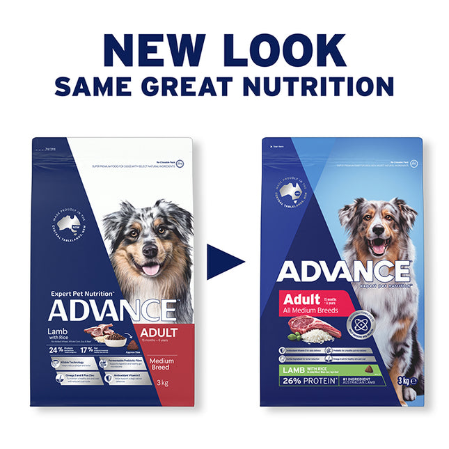 ADVANCE Adult Medium Breed Lamb with Rice Dog Dry Food 3kg