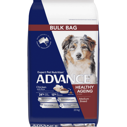 ADVANCE - Healthy Ageing Medium Breed Chicken with Rice Dog Dry Food (20kg)