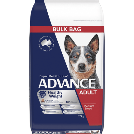 ADVANCE - Healthy Weight Adult Medium Breed Chicken with Rice Dog Dry Food (17kg)