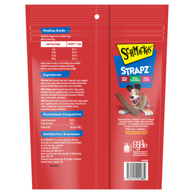 SCHMACKOS - STRAPZ Beef, Liver & Chicken (500g)