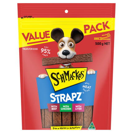 SCHMACKOS - STRAPZ Beef, Liver & Chicken (500g)