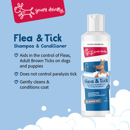 Yours Droolly Flea & Tick Dog Shampoo & Conditioner 250ml