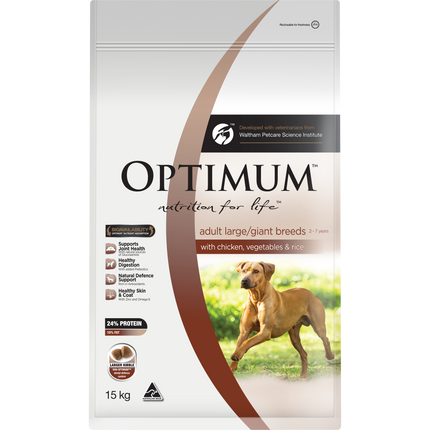 OPTIMUM - Adult Large/Giant Breed with Chicken, Vegetables & Rice Dry Dog Food (15kg)