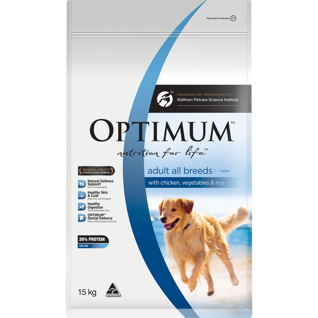 OPTIMUM - Adult with Chicken, Vegetables & Rice Dry Dog Food (15kg)