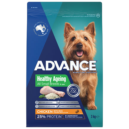 ADVANCE Healthy Ageing Small Breed Chicken with Rice Dog Dry Food 3kg