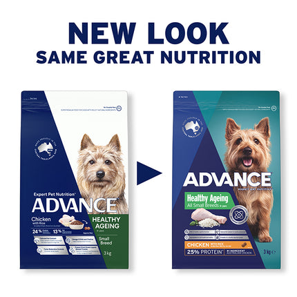 ADVANCE Healthy Ageing Small Breed Chicken with Rice Dog Dry Food 3kg