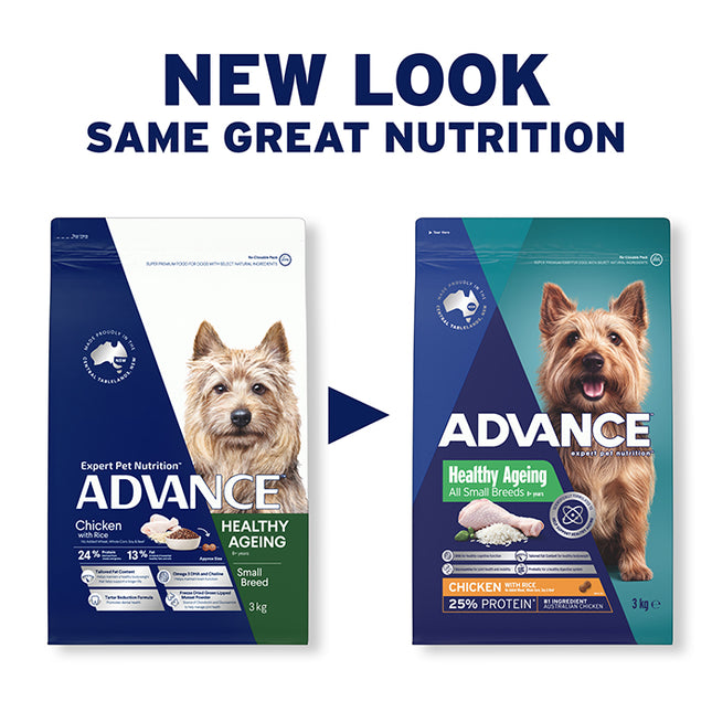 ADVANCE Healthy Ageing Small Breed Chicken with Rice Dog Dry Food 3kg