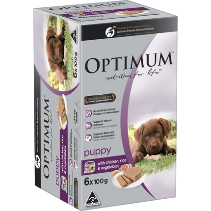 OPTIMUM - Puppy with Chicken Rice & Vegetables Wet Dog Food (100g x 6pk)