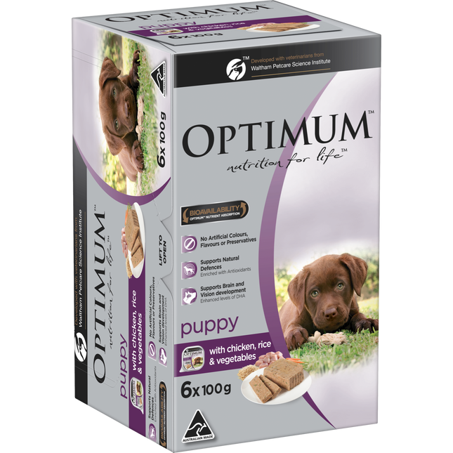 OPTIMUM - Puppy with Chicken Rice & Vegetables Wet Dog Food (100g x 6pk)