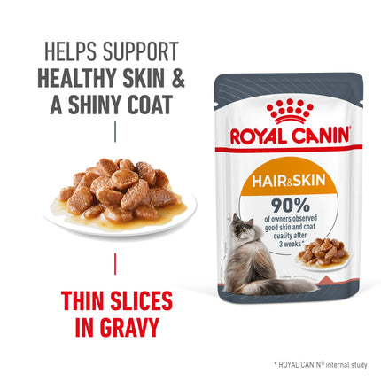 Royal Canin - Hair & Skin Care Gravy Adult Cat Wet Food (85g x 12pk)