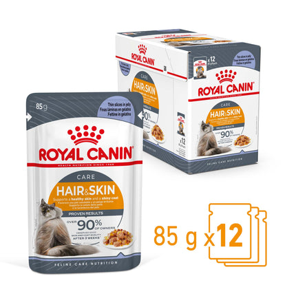 Royal Canin - Hair & Skin Care Jelly Adult Cat Wet Food (85g x 12pk)