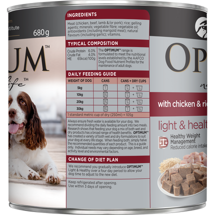 OPTIMUM - Adult Healthy Weight with Chicken, Vegetables & Rice Wet Dog Food (680g)