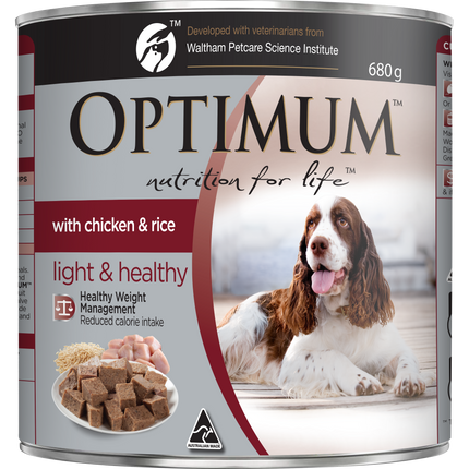 OPTIMUM - Adult Healthy Weight with Chicken, Vegetables & Rice Wet Dog Food (680g)
