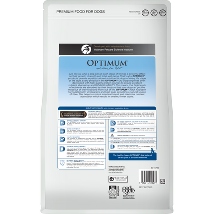 OPTIMUM - Adult with Chicken, Vegetables & Rice Dry Dog Food (3kg)