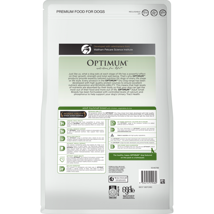 OPTIMUM - Adult Toy/Small Breed with Chicken, Vegetables & Rice Dry Dog Food (3kg)