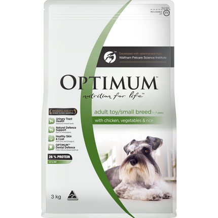 OPTIMUM - Adult Toy/Small Breed with Chicken, Vegetables & Rice Dry Dog Food (3kg)
