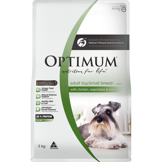 OPTIMUM - Adult Toy/Small Breed with Chicken, Vegetables & Rice Dry Dog Food (3kg)