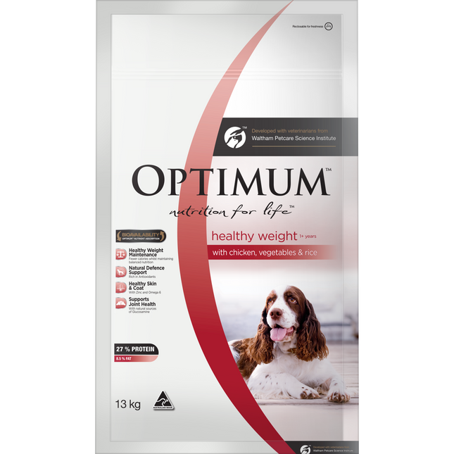 OPTIMUM - Adult Healthy Weight with Chicken, Vegetables & Rice Dry Dog Food (13kg)