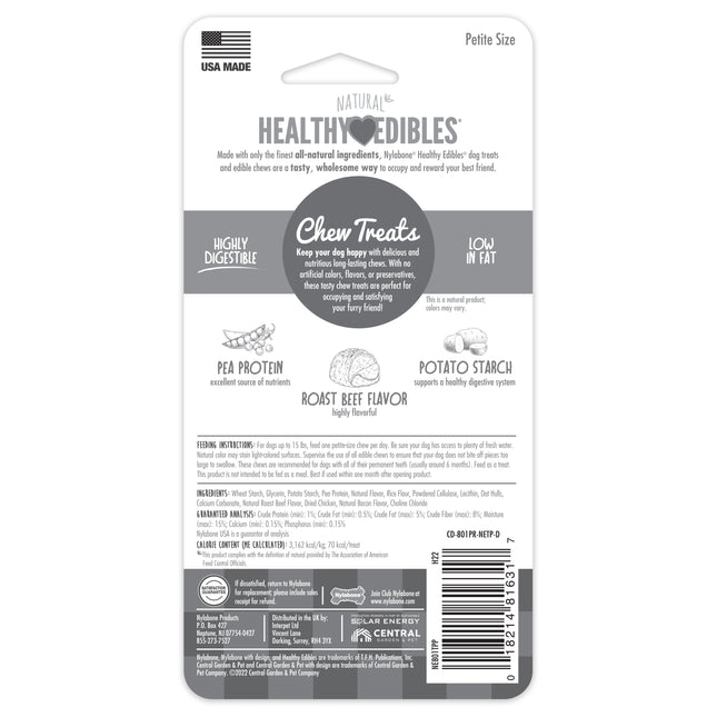 Nylabone Healthy Edibles Petite - Roast Beef 2pk