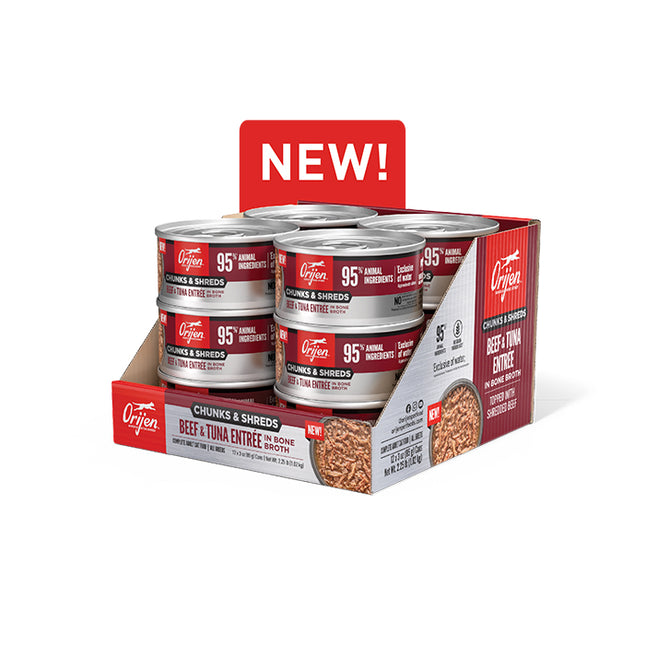 Orijen Cat Chunks and Shreds Tuna & Beef 12x85g