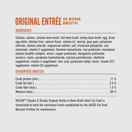 Orijen Cat Chunks and Shreds Original 6x155g