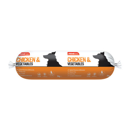 Prime100 Cooked Roll Chicken & Vegetable 3kg