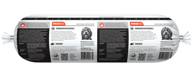 Prime100 SPD Fresh Roll Wild Boar & Pumpkin 2kg