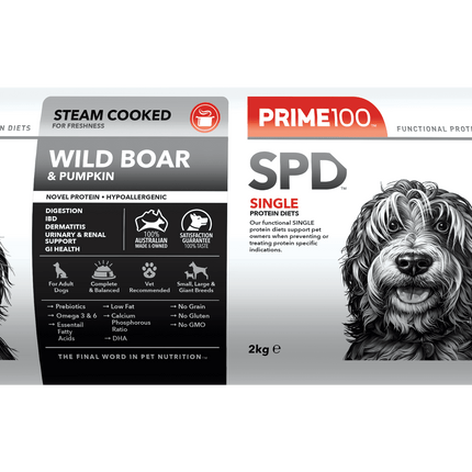 Prime100 SPD Fresh Roll Wild Boar & Pumpkin 2kg