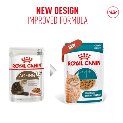 Royal Canin Ageing 11+ Chunks in Gravy Wet Cat Food 85g x 12pk