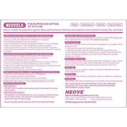NEOVELA for Puppies, Kittens & Rabbits (Up to 2.5kg) 4 Pack