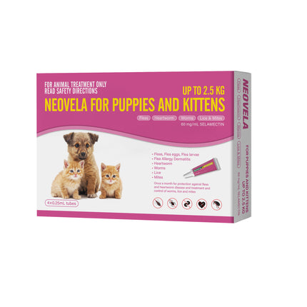 NEOVELA for Puppies, Kittens & Rabbits (Up to 2.5kg) 4 Pack