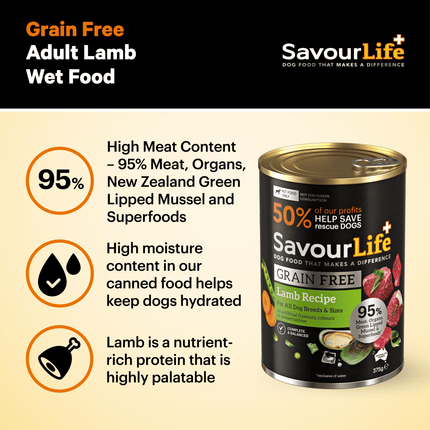 SavourLife Grain Free Adult Lamb 375g