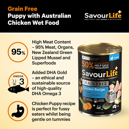 SavourLife Grain Free Puppy Chicken 375g