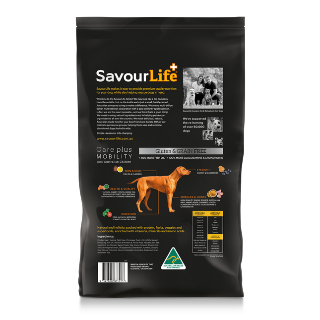 SavourLife Grain Free Care Plus Adult Mobility Chicken Dry Dog Food 10kg