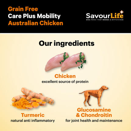 SavourLife Grain Free Care Plus Adult Mobility Chicken Dry Dog Food 10kg