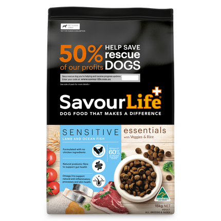 SavourLife Essentials Adult Sensitive Lamb & Ocean Fish Dog Dry Food 15kg