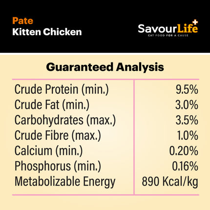 SavourLife Grain Free Kitten Chicken Wet Cat Food 85g x 12pk