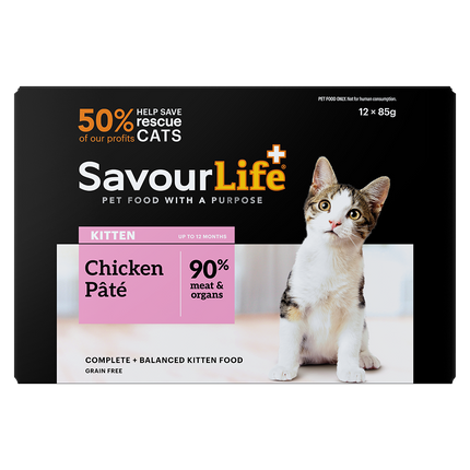 SavourLife Grain Free Kitten Chicken Wet Cat Food 85g x 12pk
