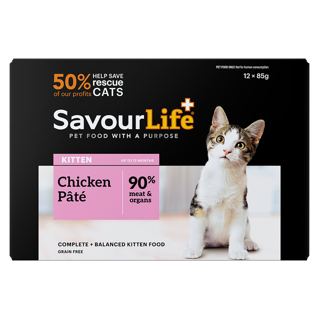 SavourLife Grain Free Kitten Chicken Wet Cat Food 85g x 12pk