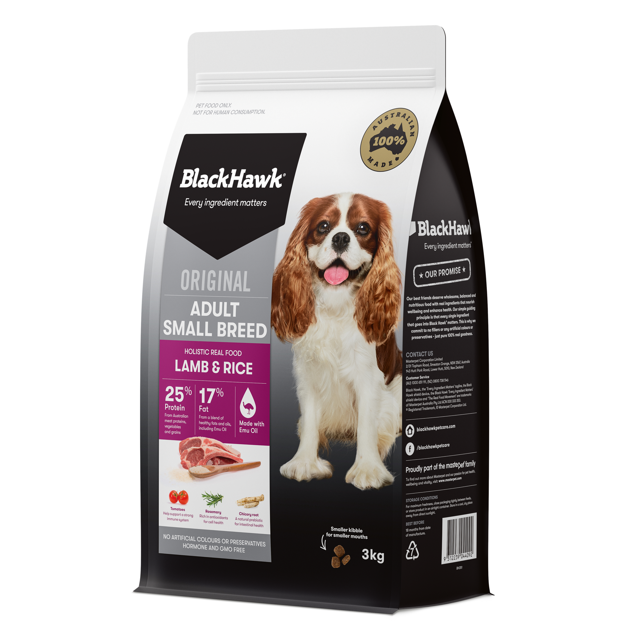Black Hawk Lamb Rice Small Breed Dog Dry Food (3kg) – Pets Domain