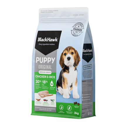 Black Hawk - Chicken & Rice Medium Breed Puppy Dry Food (3kg)