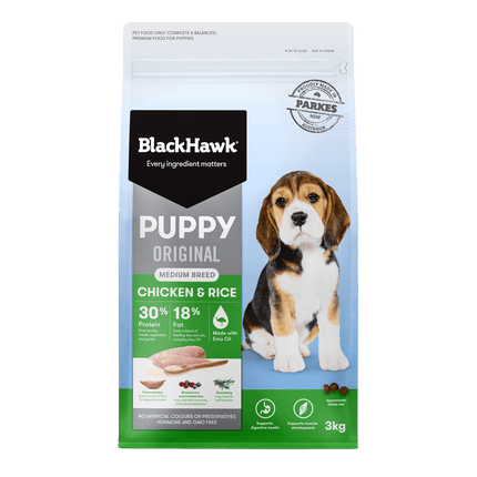 Black Hawk - Chicken & Rice Medium Breed Puppy Dry Food (3kg)