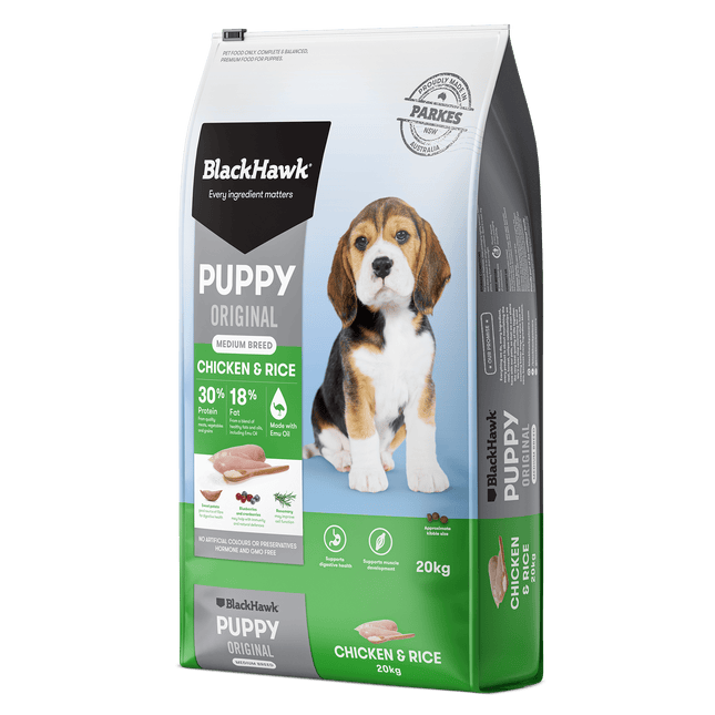 Black Hawk - Chicken & Rice Medium Breed Puppy Dry Food (20kg)