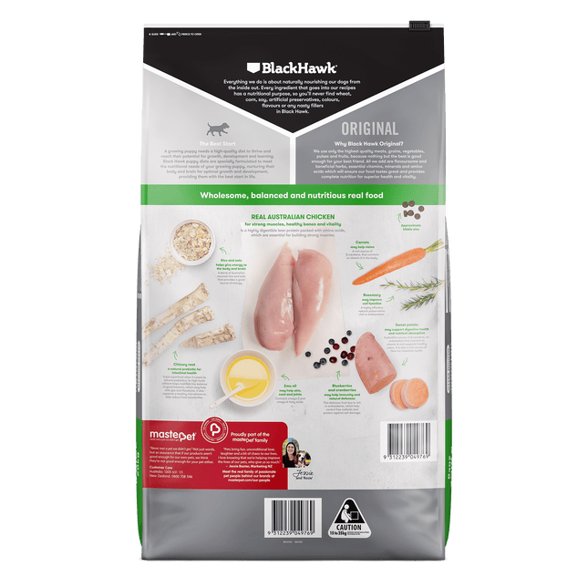 Black Hawk - Chicken & Rice Medium Breed Puppy Dry Food (20kg)