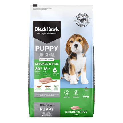 Black Hawk - Chicken & Rice Medium Breed Puppy Dry Food (20kg)