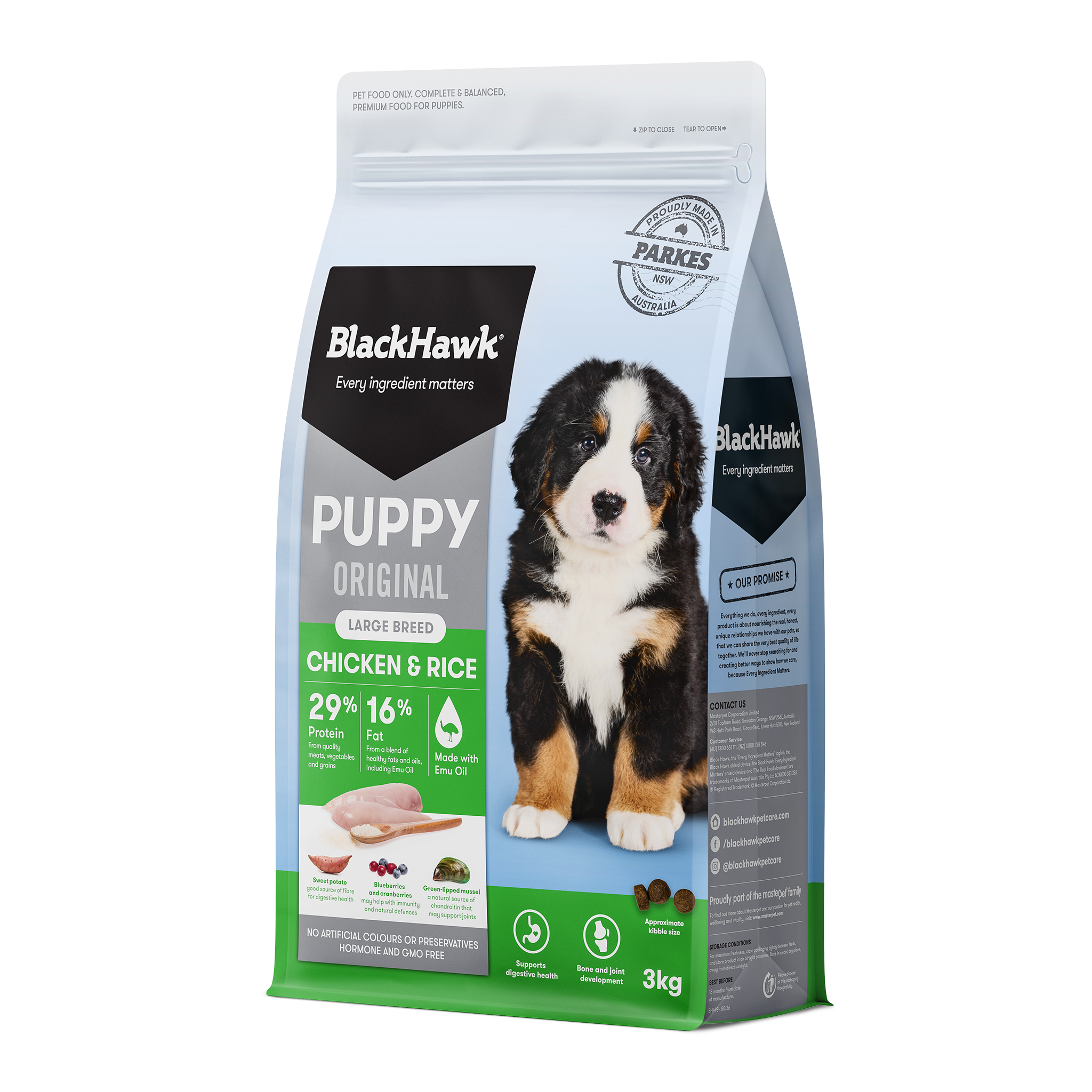 Black Hawk Chicken Rice Large Breed Puppy Dry Food (3kg